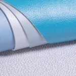 Leathers rolled like a wave to display the summer blues